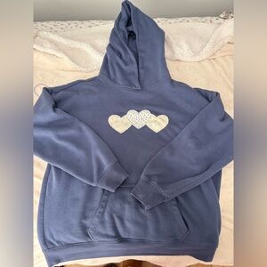 Blue Sweatpants with Heart Patches